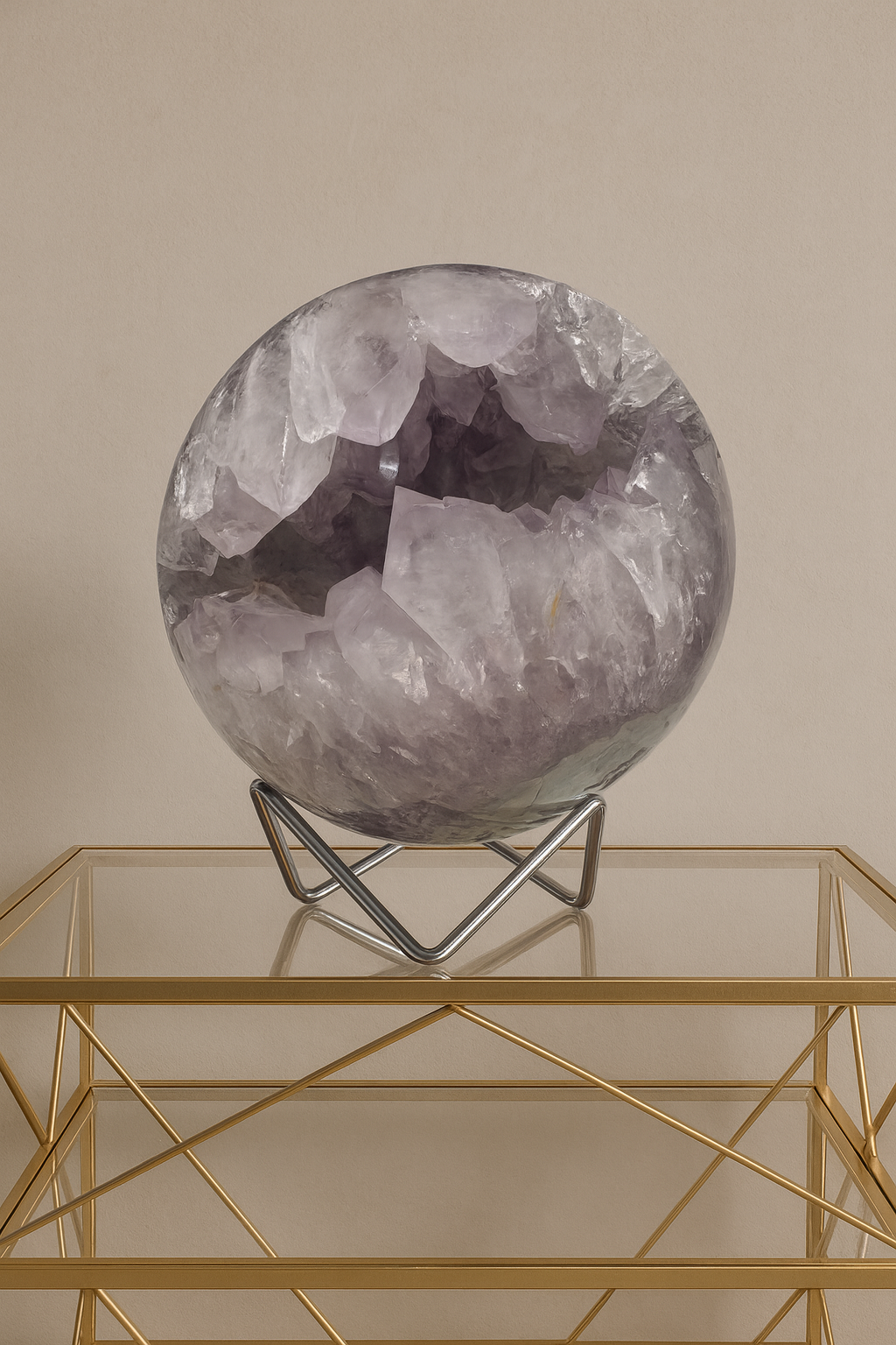 Riesige exklusive Amethyst Kugel mit Achat-Banding – 3.2 kg, 14 cm