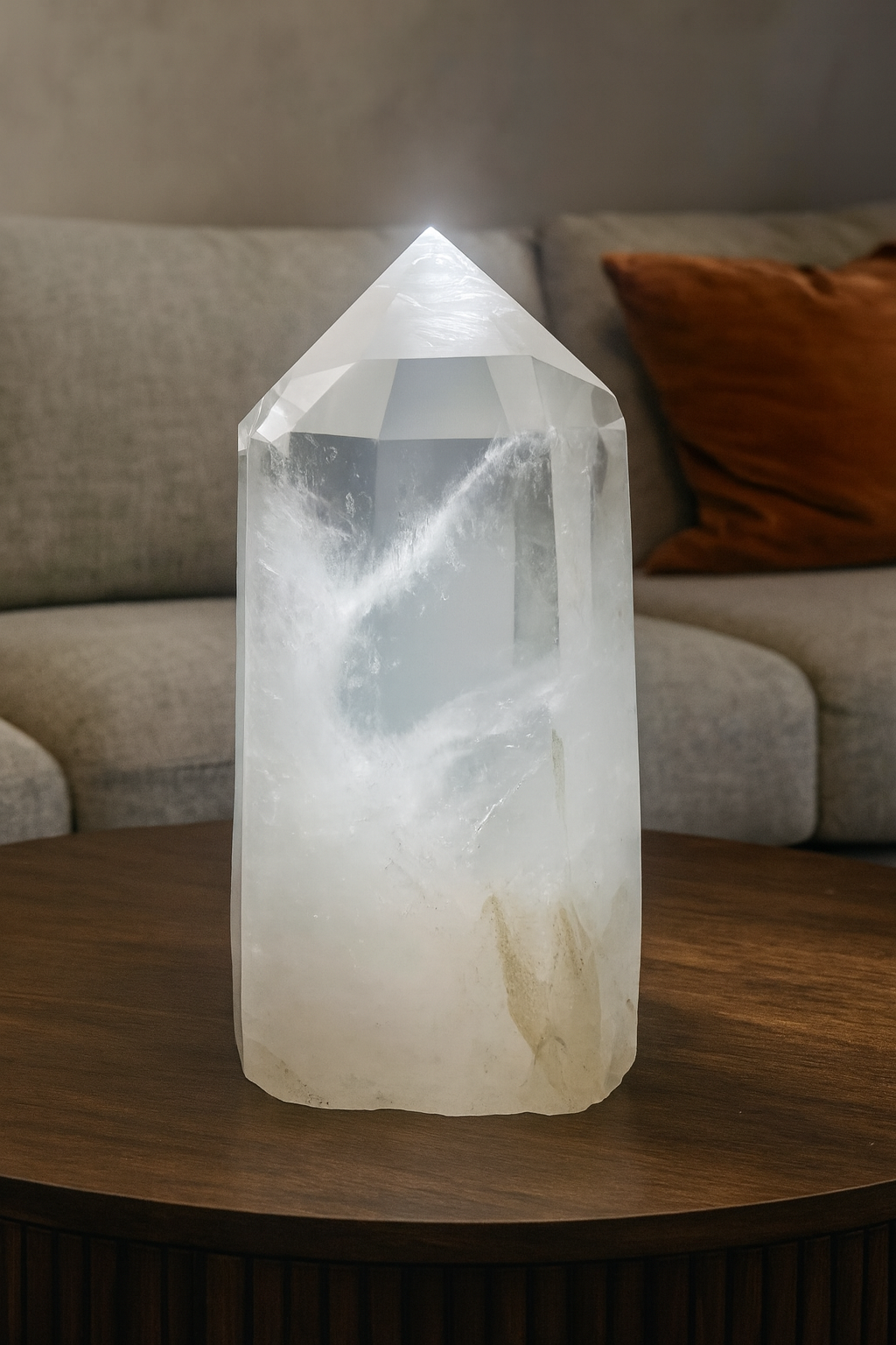 Riesige extra klare Bergkristall Spitze kaufen - 35cm, 12.5kg