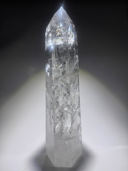 Riesiger Lemurian Kristall 35 cm – 3.68 kg | Poliert, Bahia Brasilien, Premium Qualität, Regenbogen