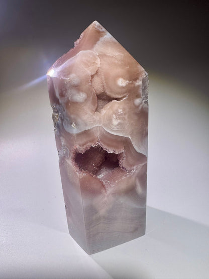 Rosa Kristall mit doppelseitiger Kristallisierung – Pink Amethyst Spitze 13,5 cm – 574 g – Extra Qualität
