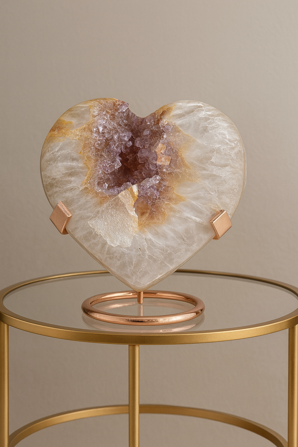 Rosa Rainbow Amethyst Herz 9 cm Uruguay kaufen I UNIQUE CRYSTALS