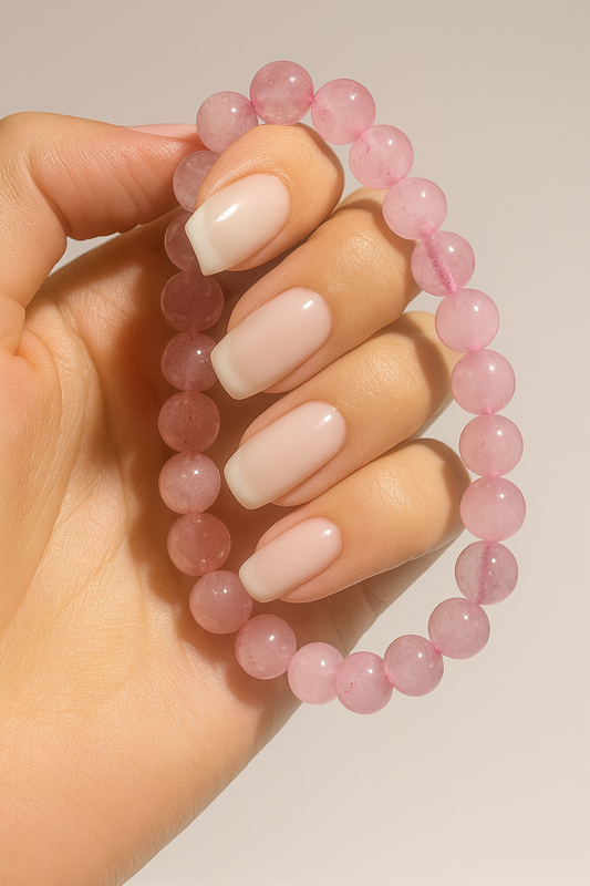 Rosenquarz Armband 19 cm – sanfte Herzenergie & Selbstliebe 💗🌸