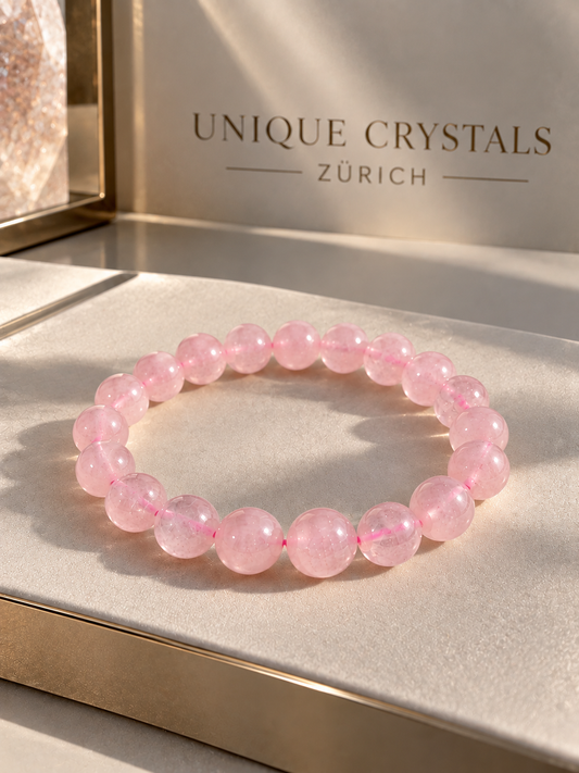 Rosenquarz Armband 8 mm | 17 oder 19 cm | UNIQUE CRYSTALS