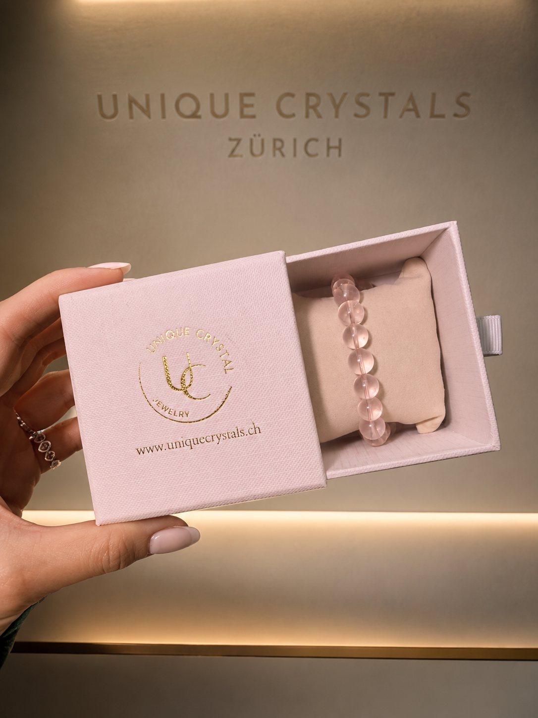 Rosenquarz Armband AAA Qualität (Ice Rose Quartz) – Extra klar | 7 mm oder 9 mm