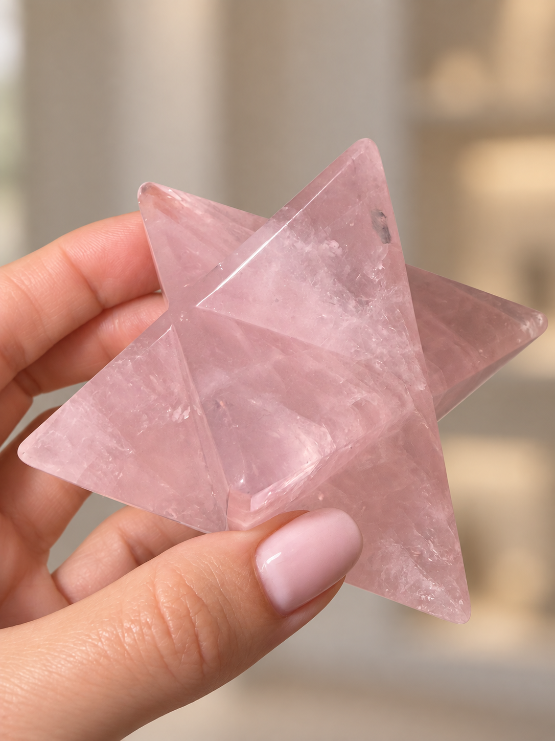 Rosenquarz Merkaba für Selbstliebe und Harmonie