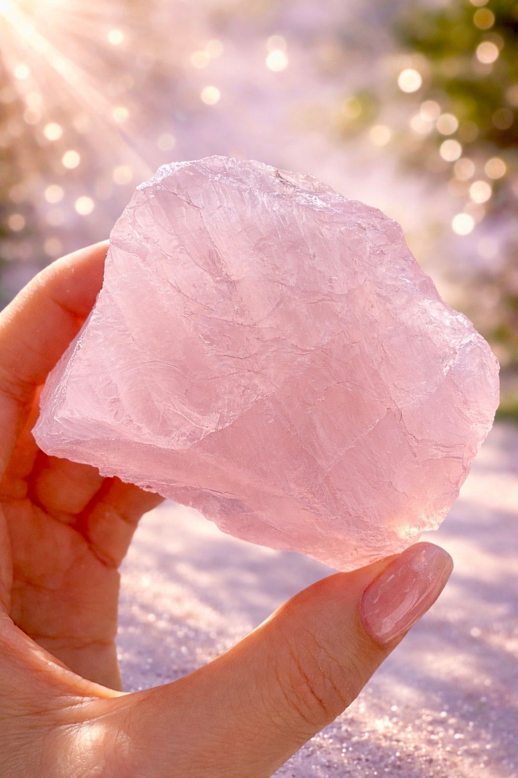 Rosenquarz Rohstein Premium-Qualität – natürlicher rosa Quarz Kristall Unikat
