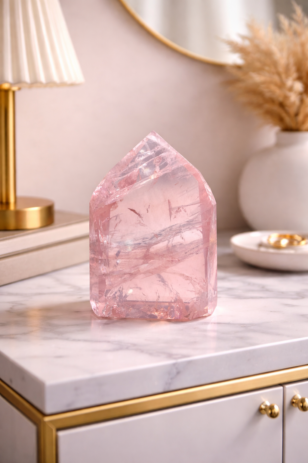 Rosenquarz Spitze 7.5 cm – Intensiv Himbeerrosa Naturkristall 171 g