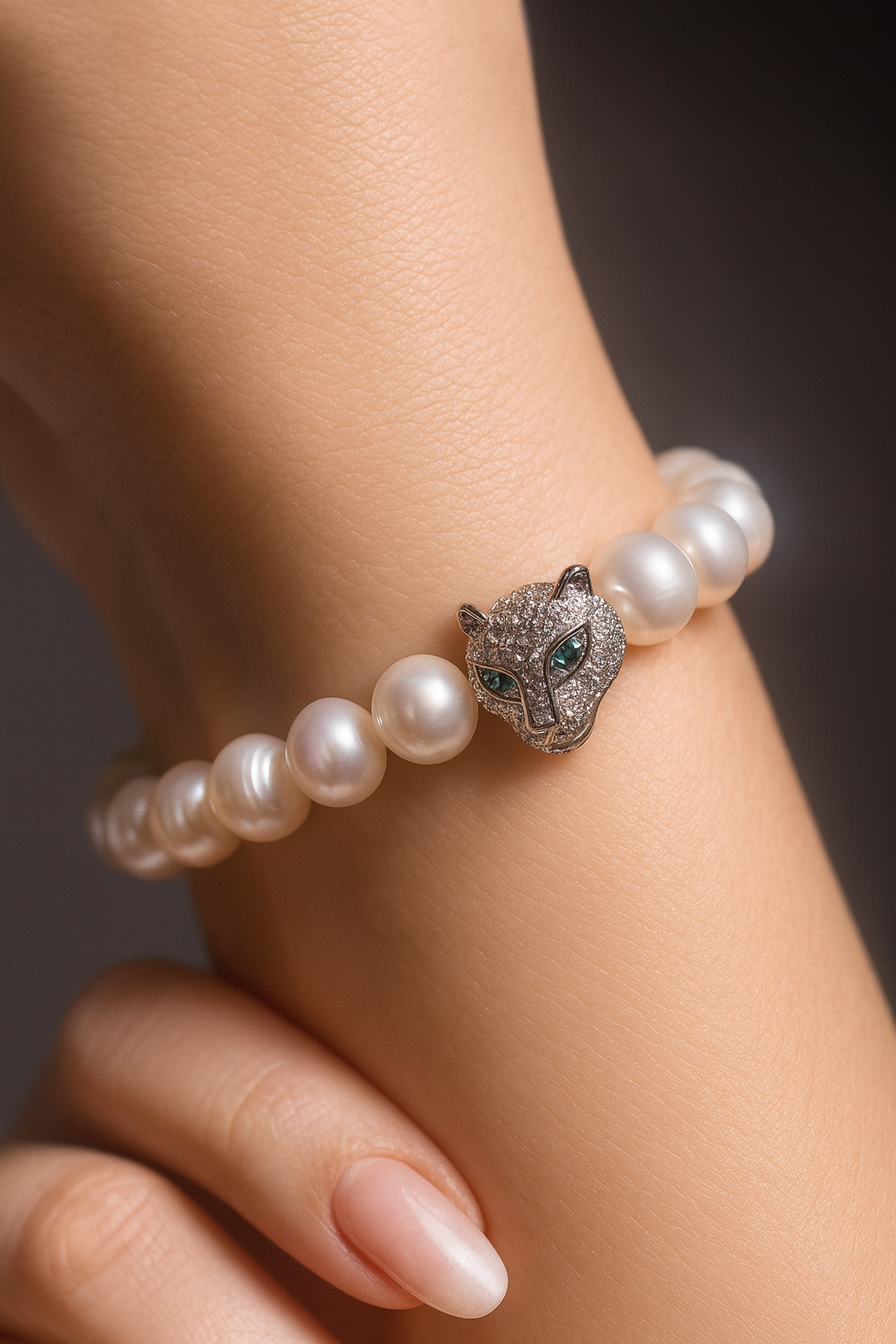 Royal Pearl Panther – Luxus Süsswasserperlen Armband | UNIQUE CRYSTALS