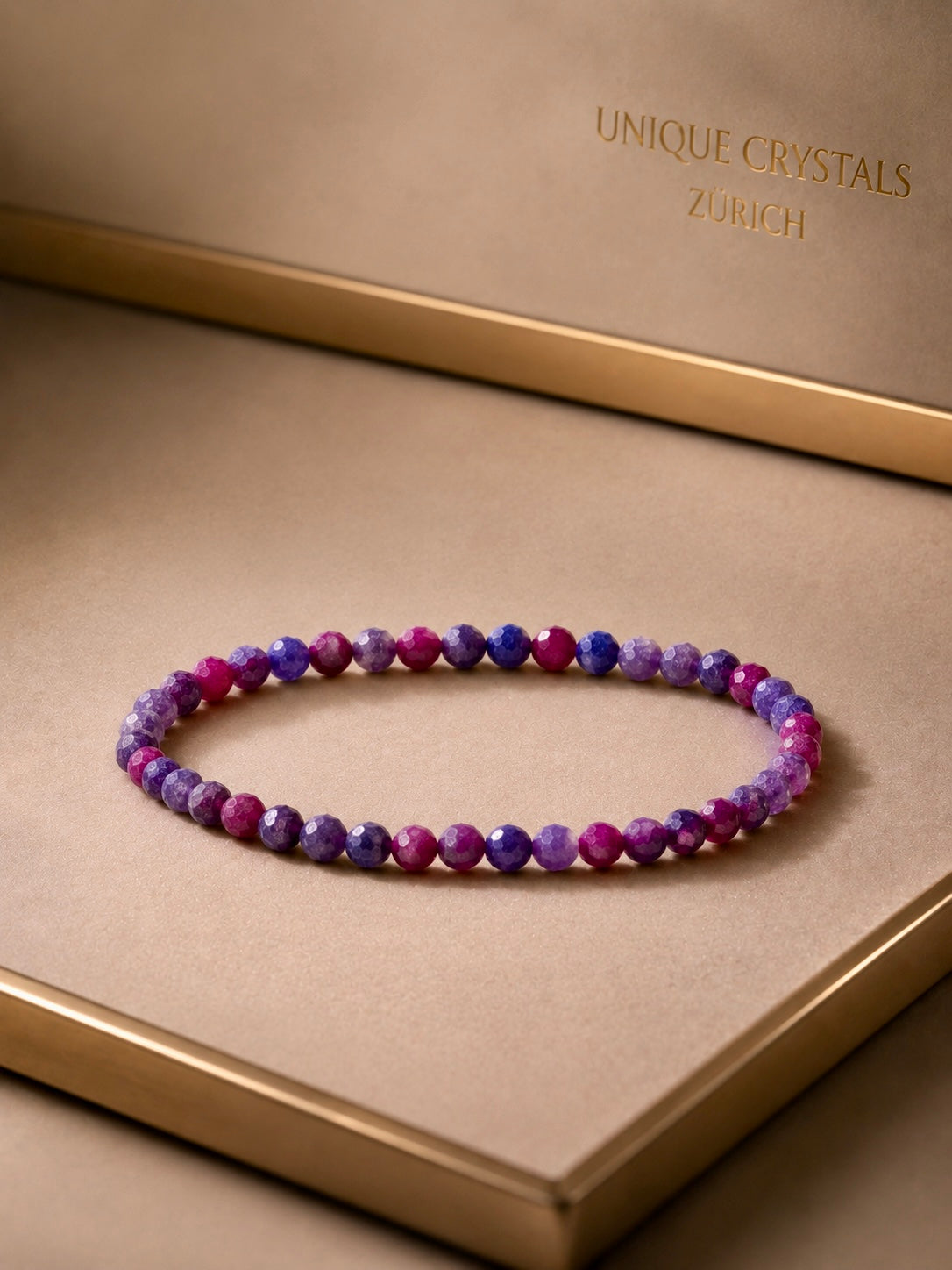 Rubin Saphir Schmuck Armband aus echten facettierten Edelsteinen in Premium-Qualität