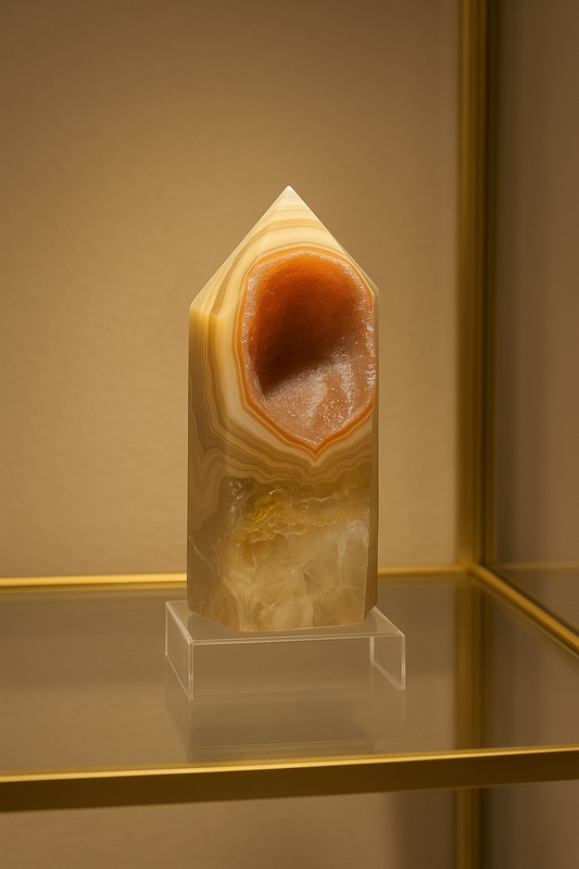 Süsse orangebraune Achat-Spitze aus Brasilien 6.7cm