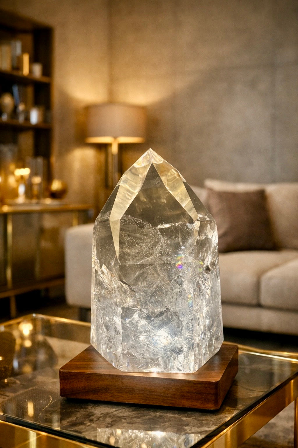Sammler Rauchquarz Lemurian Kristall 14,5 cm 1,2 kg aus Minas Gerais Brasilien