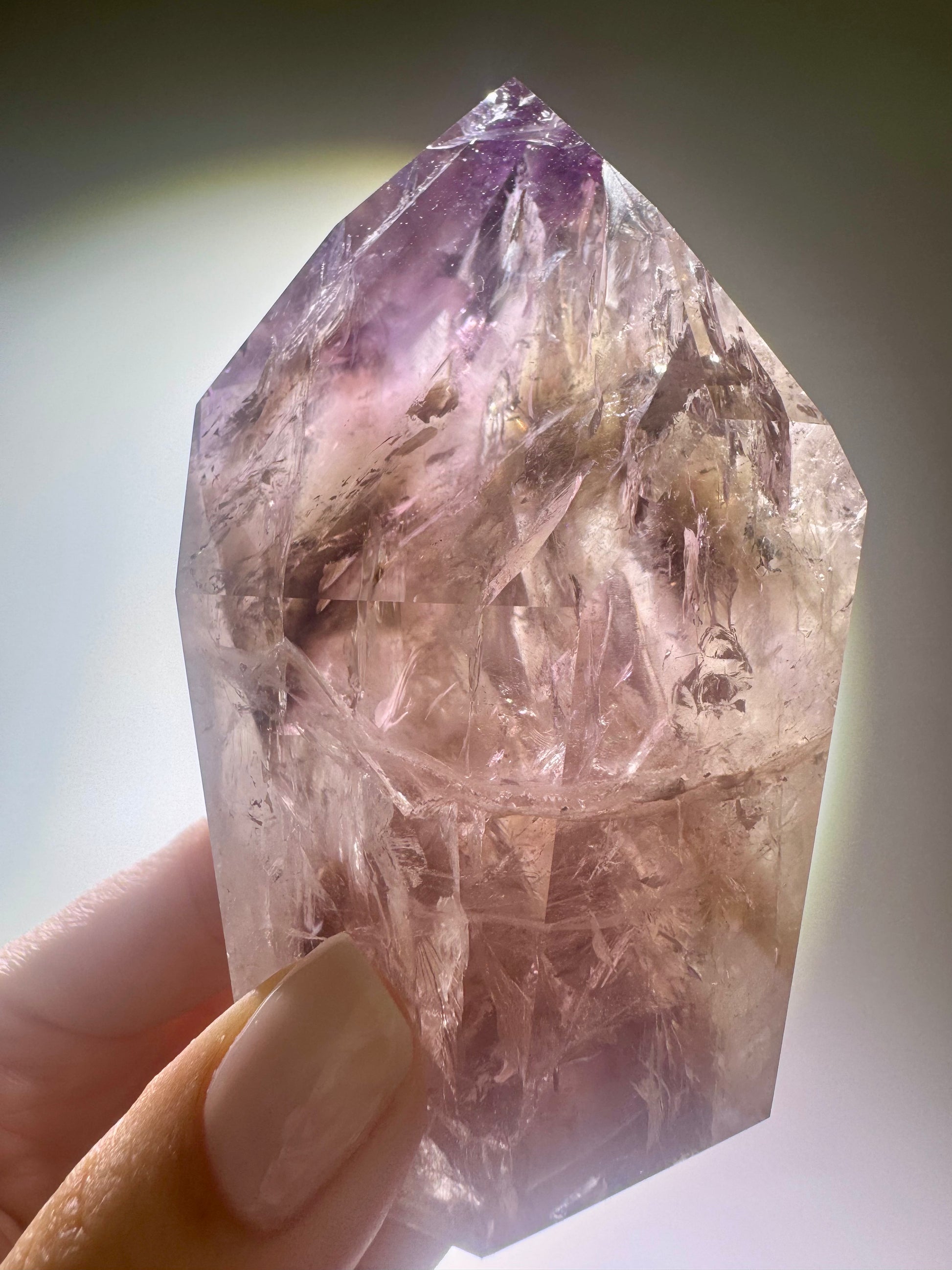 Sammlerstück mit Amethyst und Citrin in Ametrin-Phantomform – 6 cm Breite, 9 cm Höhe, Brasilien