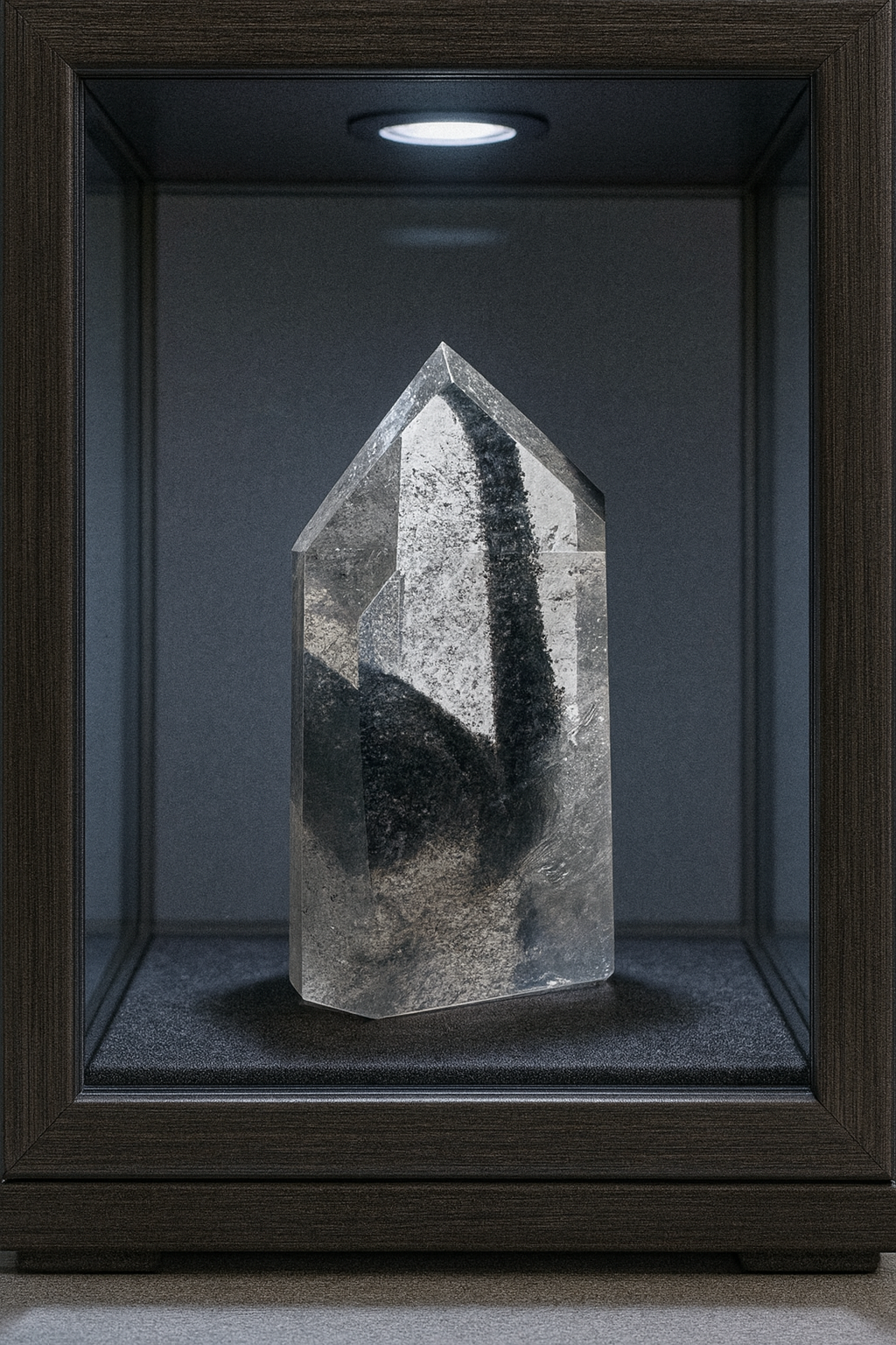 Schwarzer Phantom Bergkristall/Lemurian (ultra klar) - 4.7cm