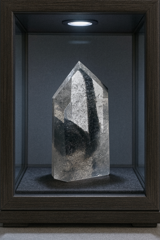 Schwarzer Phantom Bergkristall/Lemurian (ultra klar) - 4.7cm