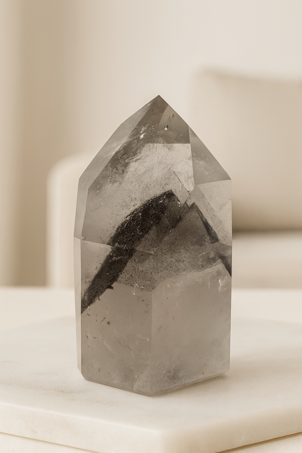 Schwarzer Phantom Kristall (ultra klar)  - 8cm, 284g Lemurian Brasilien