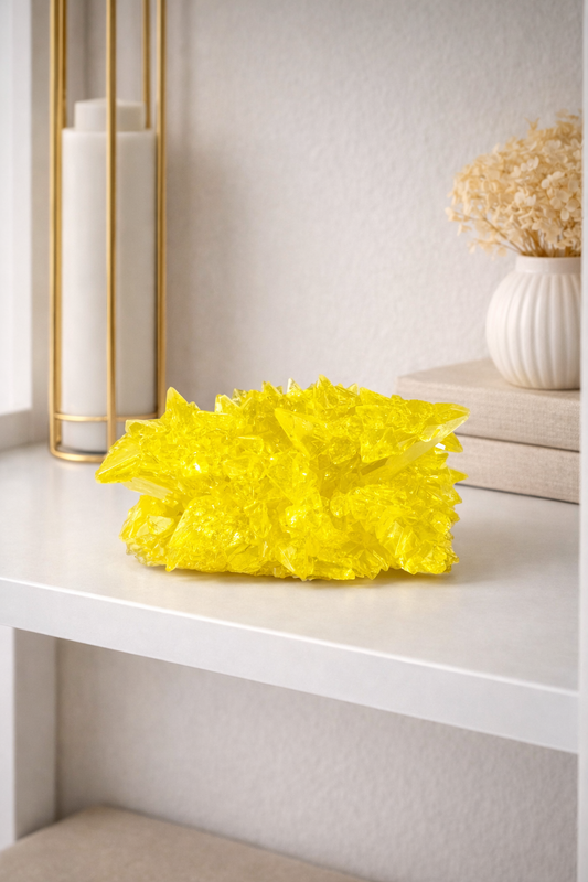 Schwefel Kristall Stufe 8,5 cm 265 g dekorativ & selten