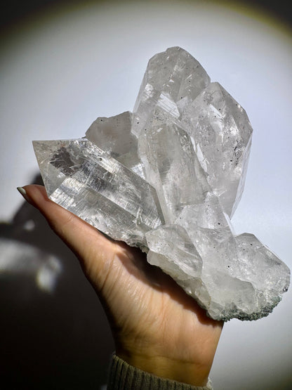 Selten: Himalaya-Quarz mit Chlorit aus Nepal • 1A-Qualität • 5’500 Meter hoch