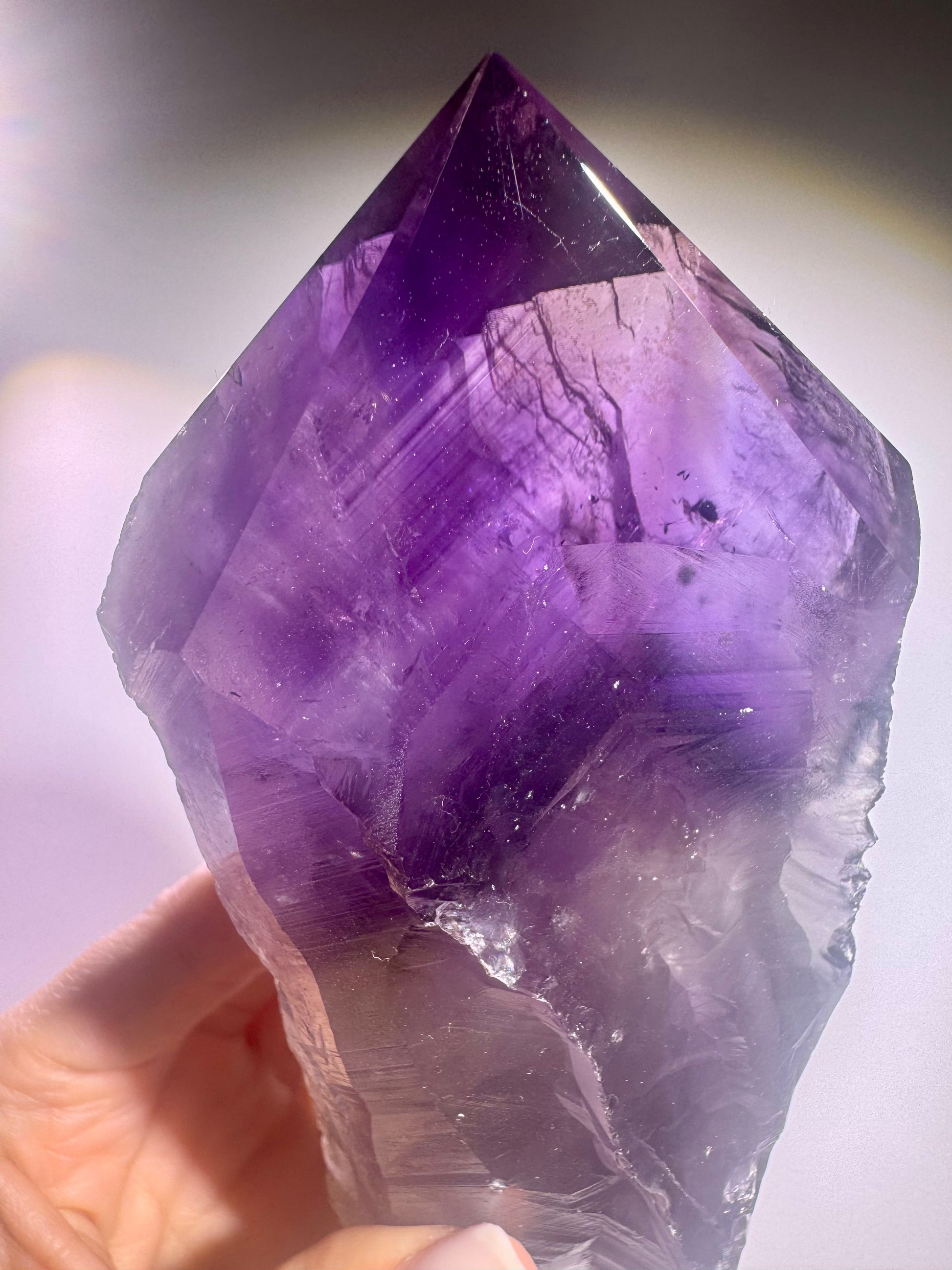 Seltene Amethyst-Ametrin-Zahnspitze mit Citrin und Phantomlinien – Unikat aus Brasilien, 694 g