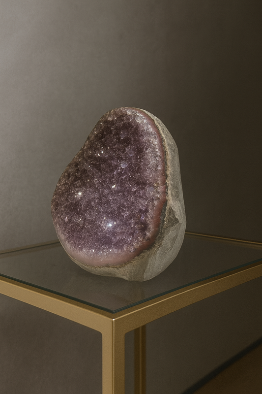 Seltene rote Rainbow Amethyst Cutbase Uruguay – 4,5 cm, 63 g 