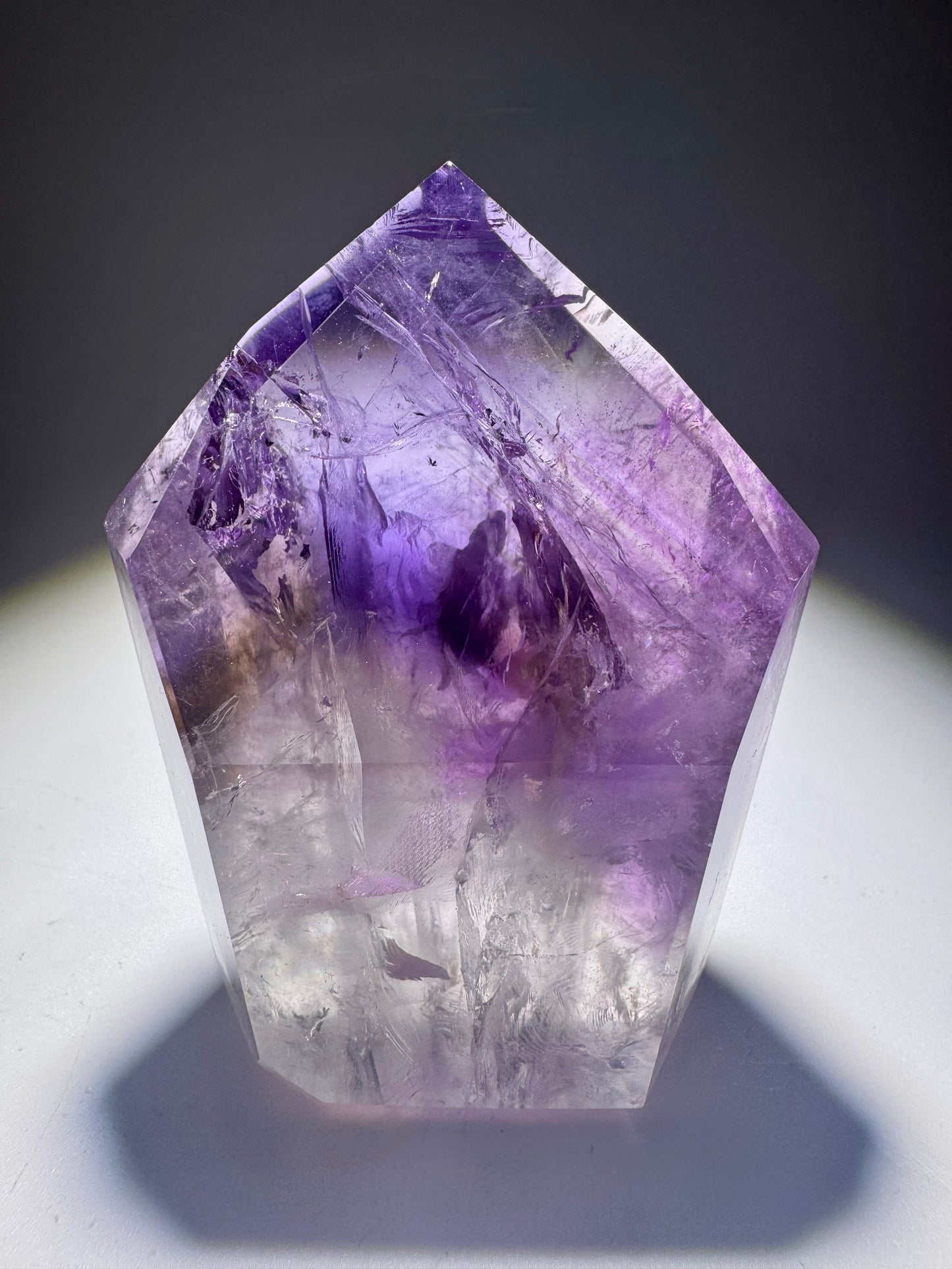 Seltener Ametrin Kristall mit Amethyst- und Citrinfarben 🌈 – Phantome sichtbar – 7,2 cm