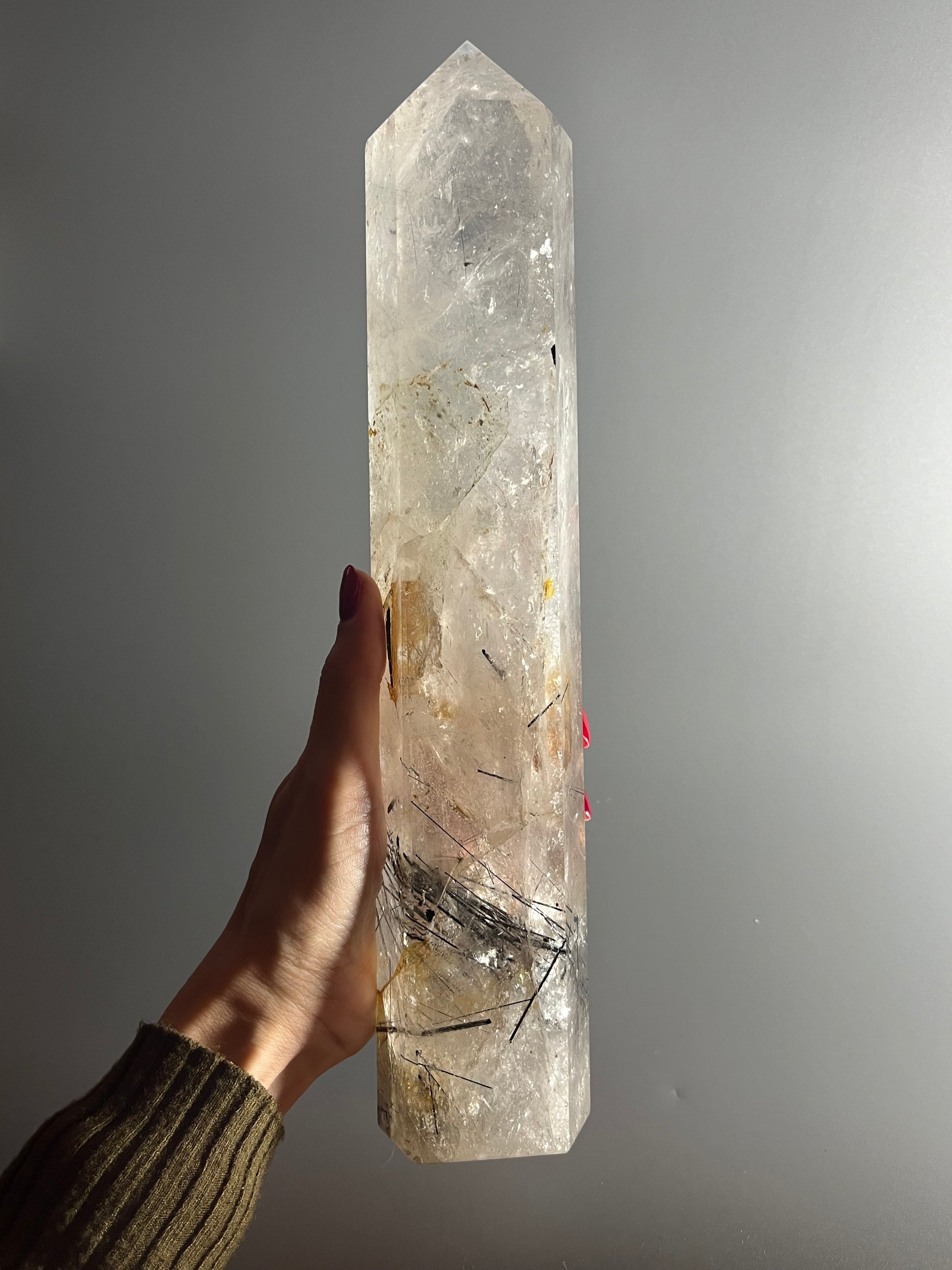 Black Rutil Einschlüsse | Riesige Bergkristallspitze | UNIQUE CRYSTALS