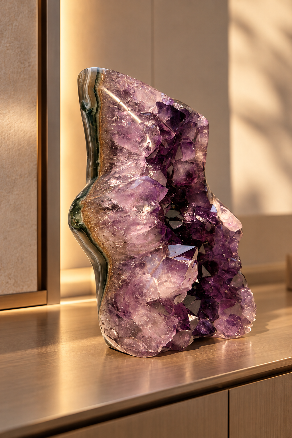 Tiefviolette Amethyst Geode Sternform – 12 cm, ca. 791 g