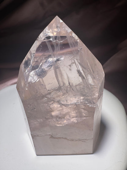 Transparenter brasilianischer Rosenquarz