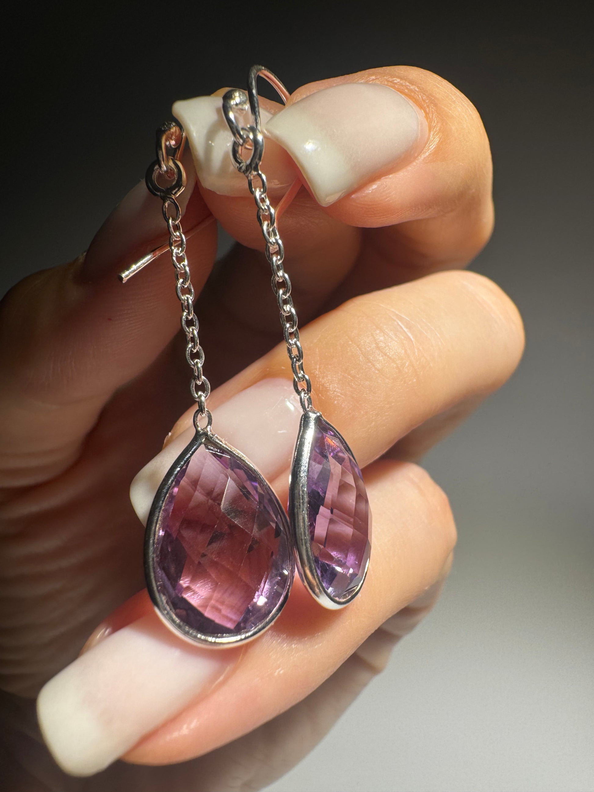Tropfenohrringe Amethyst 925 Sterling Silber – Direkt kaufen, Versand aus der Schweiz