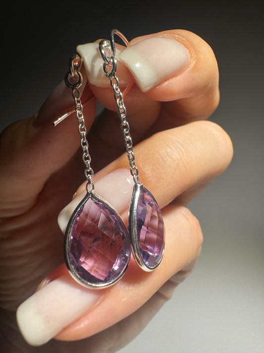 Tropfenohrringe Amethyst 925 Sterling Silber – Direkt kaufen, Versand aus der Schweiz