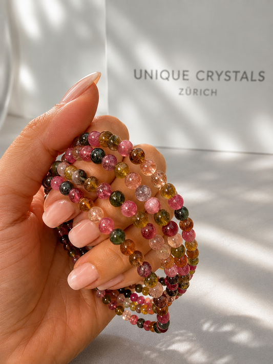 Turmalin Armband mit Watermelon, Rubellit und Indigolith, 4 mm