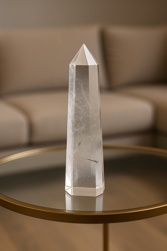 Ultraklare Bergkristallspitze (Lemurian) – 25 cm, 1.25 kg – Kristall aus Brasilien in Premiumqualität
