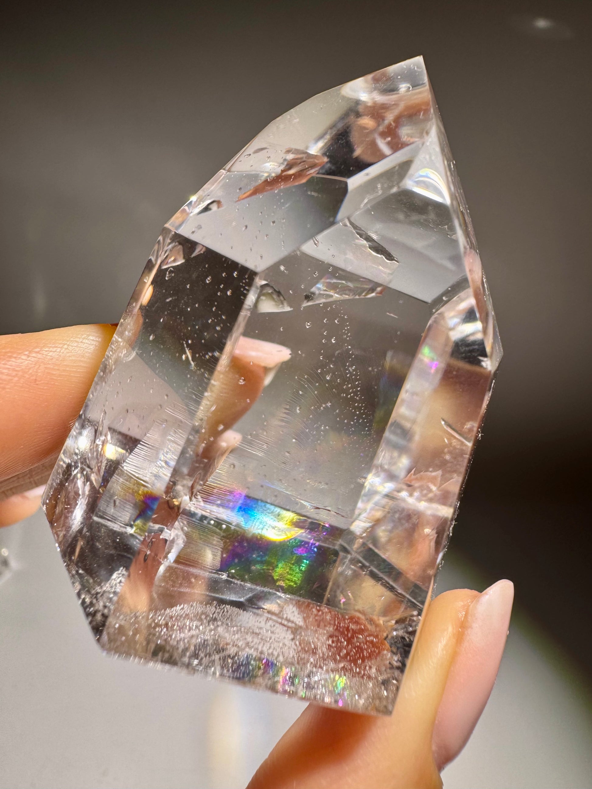 Ultraklare Lemurian Bergkristall Spitze 5.5 cm aus Bahia Brasilien