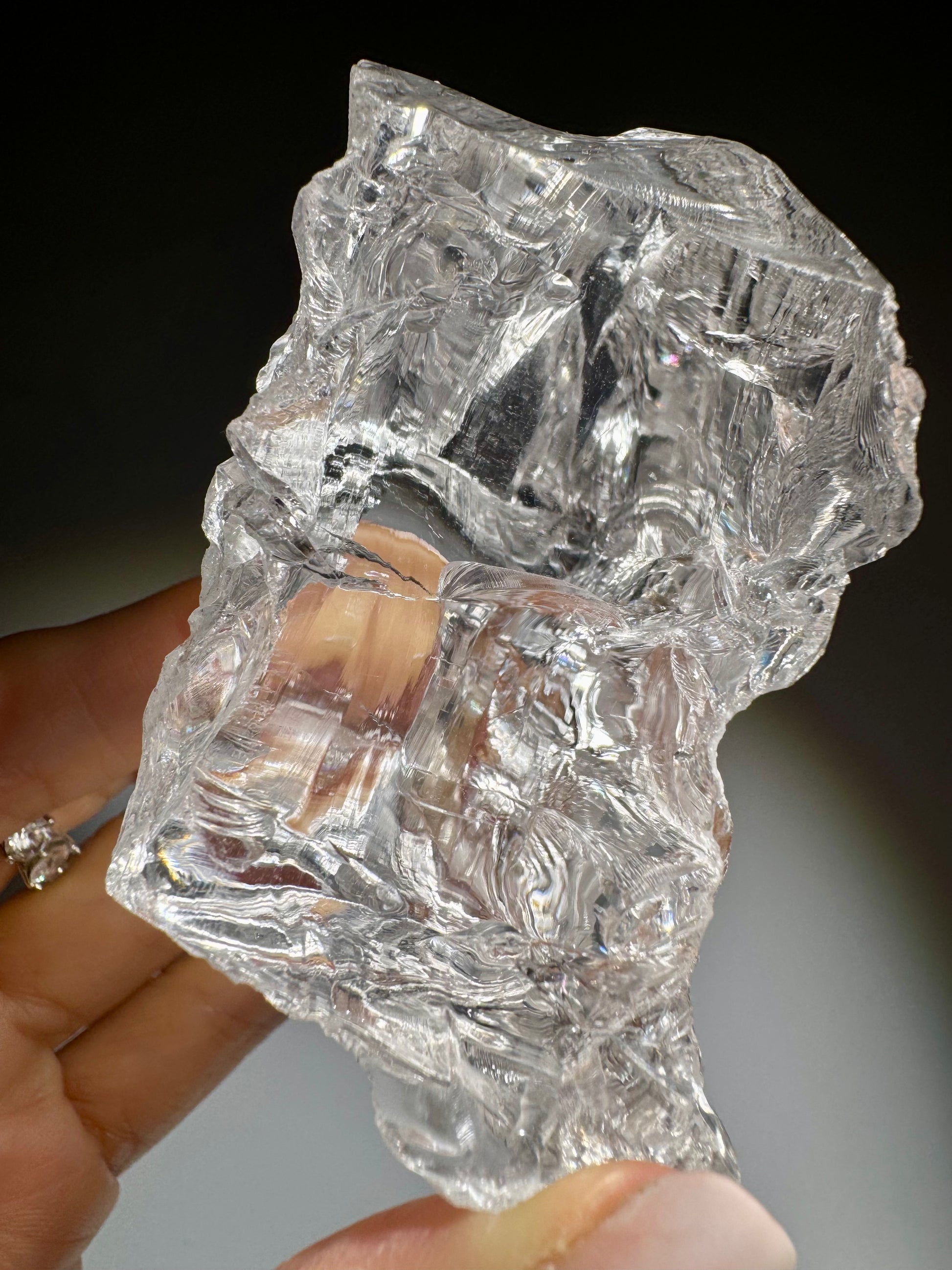 Ultraklarer Azeztulite Kristall ca. 6,5×4,5 cm, 228 g, handverlesen
