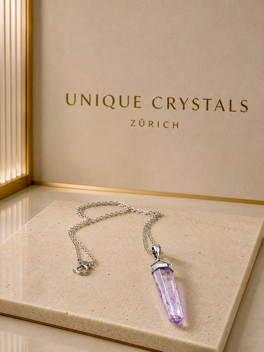 Vera Cruz Amethyst Anhänger mit Kette – 925 Silber | UNIQUE CRYSTALS