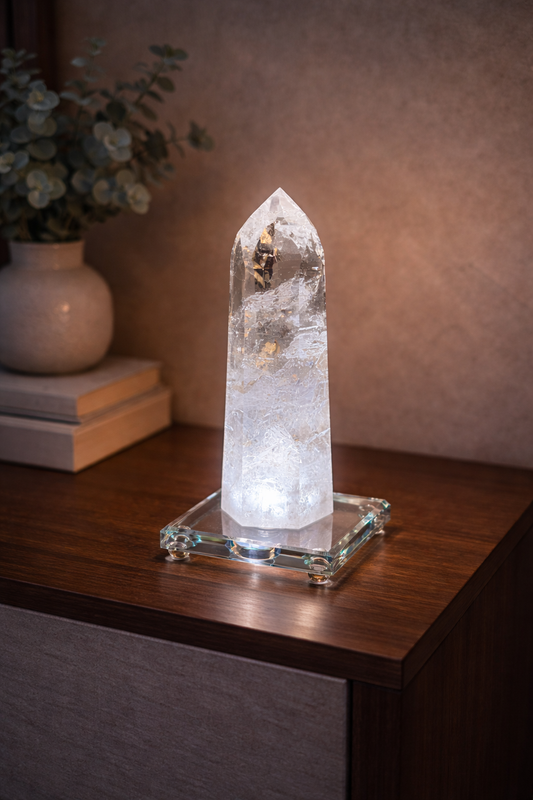 Viereckige Acryl-LED-Base für Kristalle, Cluster und Spitzen, wiederaufladbar