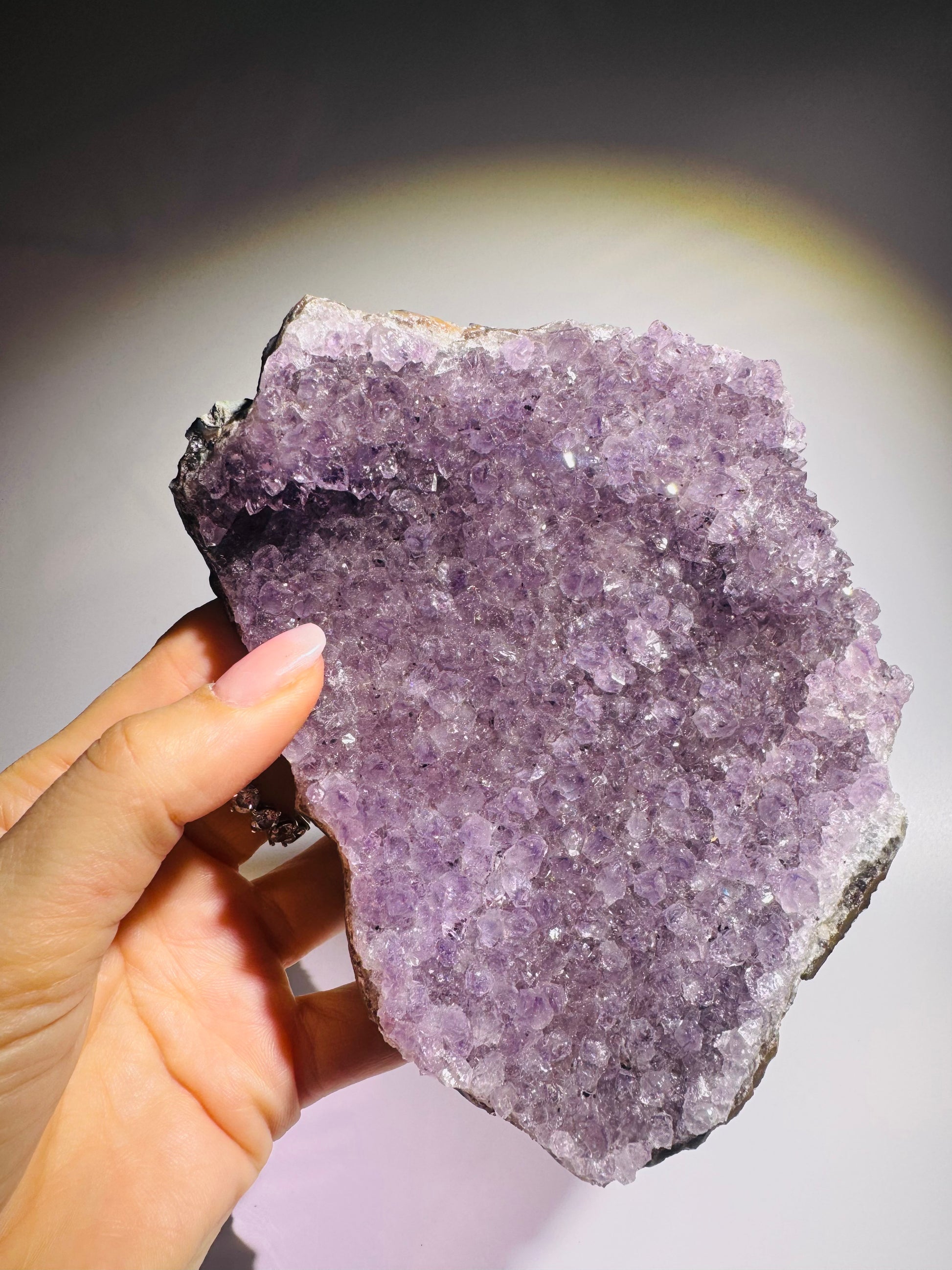 Violette Amethyst-Druse – Naturkristall 13 x 11,5 cm, 401 g – Kraftvolle Kristallformation