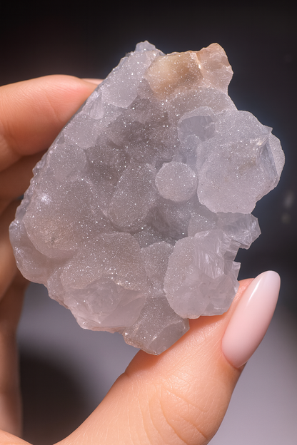 Weiss-zart-rosa Rainbow-Amethyst Rohstück kaufen – 5,1 cm, selten