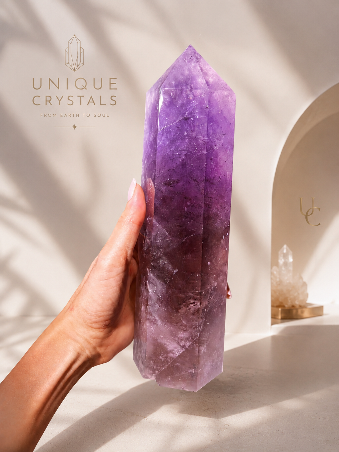 XXL Amethyst Kristall – Polierte Spitze | Naturstein aus Brasilien
