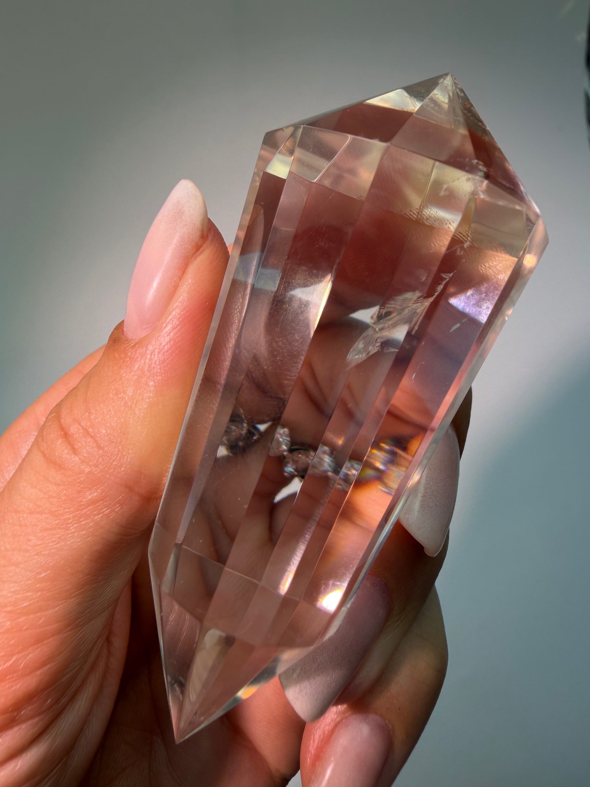emurian Quarz aus Bahia Brasilien, glasklar, natürliches Phantom, 9,1 cm, 154 g