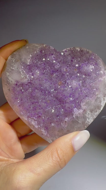 Bezauberndes Rainbow Amethyst Herz 9,1 cm – Premium Qualität Uruguay