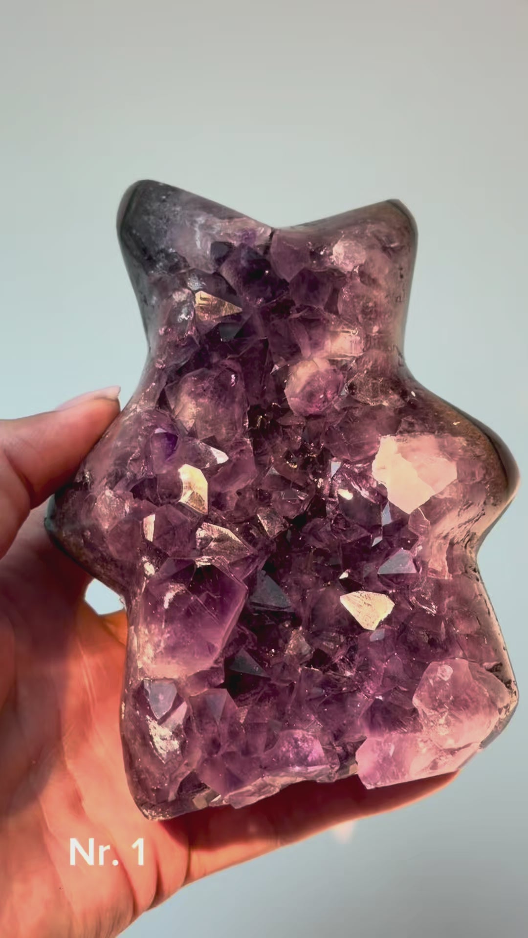 Tiefviolette Amethyst Druse aus Uruguay – 8,3 cm, ca. 424 g