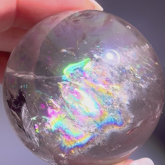 Rauchquarz Kugel kaufen – Regenbogen Kristallkugel aus Brasilien