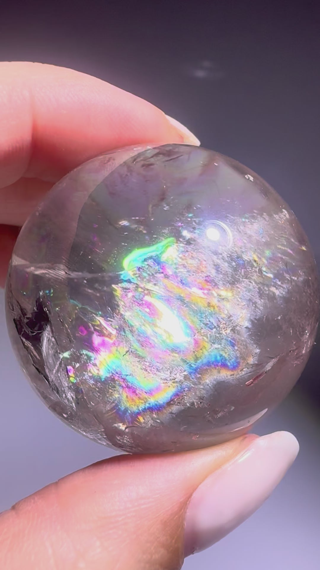 Rauchquarz Kugel kaufen – Regenbogen Kristallkugel aus Brasilien