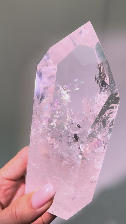 Extra klarer Lemurian Kristall 13.5 cm, 722 g – Bahia, Brasilien