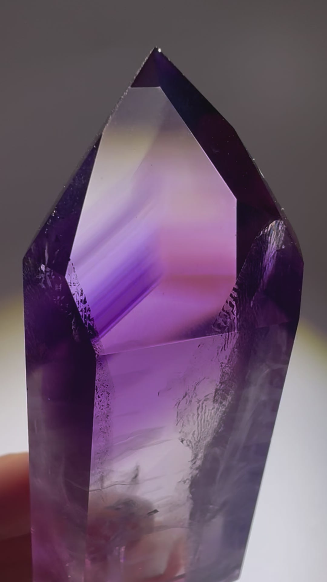 Ametrinspitze 8,4 cm – klarer Edelstein mit Phantomen | Amethyst-Citrin Unikat 93 g Brasilien