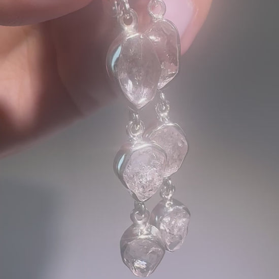 Herkimer Diamond Ohrringe in 925 Sterling Silber – natürliche, doppeltendige Edelsteine in 1A-Qualität