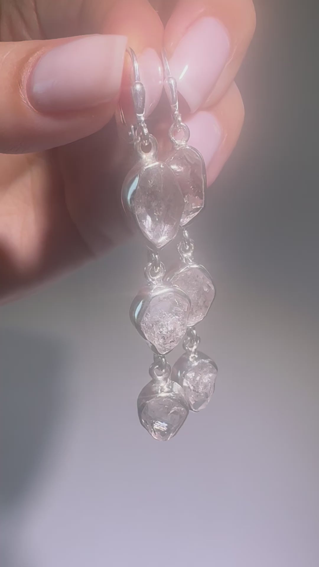Herkimer Diamond Ohrringe in 925 Sterling Silber – natürliche, doppeltendige Edelsteine in 1A-Qualität