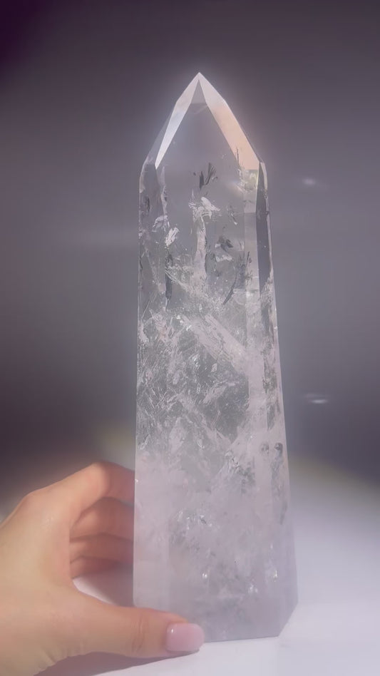 Lemurian Kristallspitze 25 cm · 1.33 kg – Extra klare Premiumqualität · Bahia