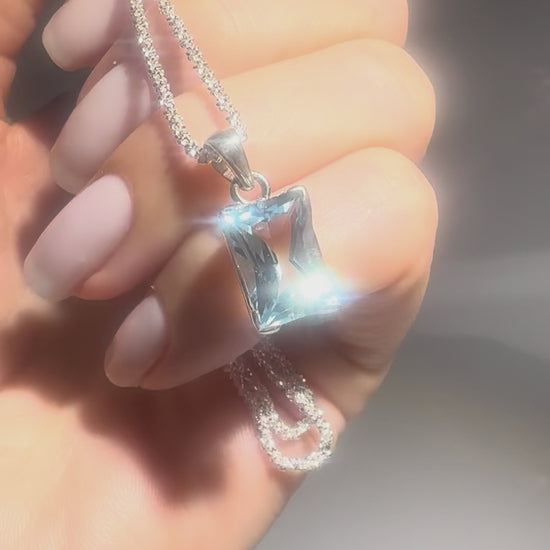 Blau-Topas Anhänger kaufen | 925 Silber | Emerald Cut, Edelstein
