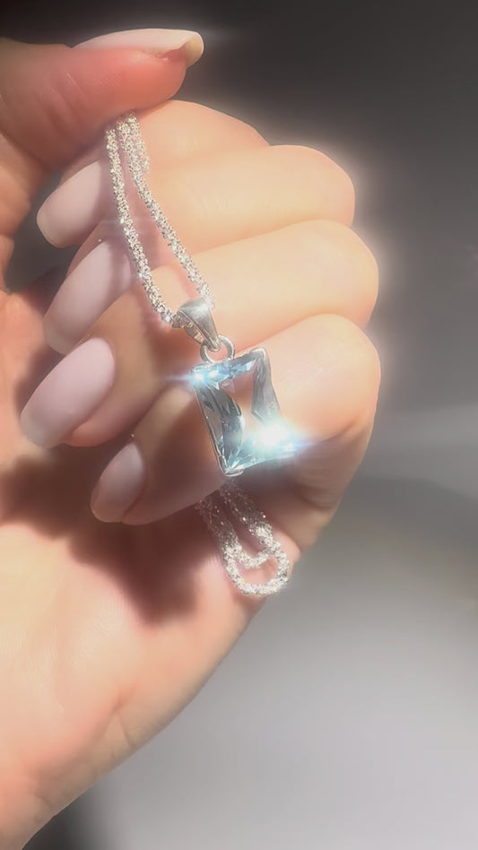 Blau-Topas Anhänger kaufen | 925 Silber | Emerald Cut, Edelstein